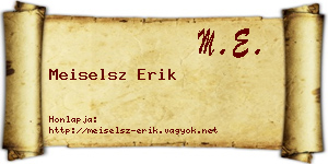 Meiselsz Erik névjegykártya